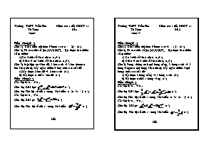 Kiểm tra 1 tiết Đại số - Giải tích 11 (Trường THPT Trần Phú)