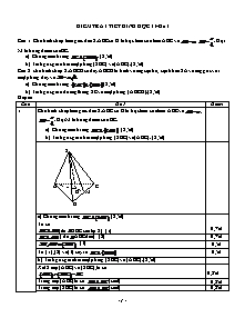 Kiểm tra 1 tiết Hình học 11 học kì II - Đề 2
