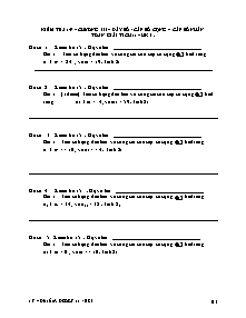 Kiểm tra 15’ – chương III – Dãy số - Cấp số cộng – cấp số nhân toán giải tích 11 – học kì I