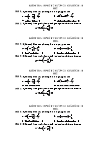 Kiểm tra 15 phút chương 1 Giải tích 11