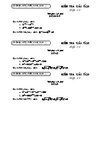 Kiểm tra 15 phút Giải tích 12 chương 2