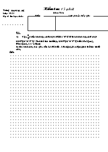 Kiểm tra 15 phút môn: Toán 12