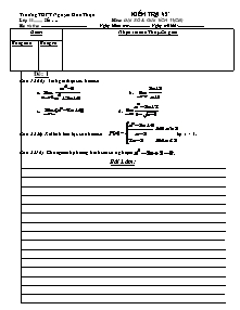 Kiểm tra 45 phút môn: Đại số & giải tích 11(CB) chương IV