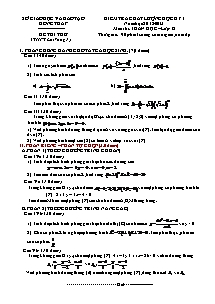 Kiểm tra chất lượng học kỳ II môn thi: Toán - lớp 12 THPT Lai Vung 1