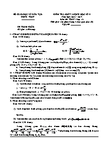 Kiểm tra chất lượng học kỳ II môn thi: Toán - lớp 12 THPT Lai Vung 2