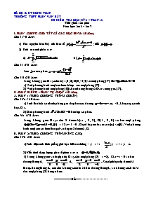 Kiểm tra chất lượng học kỳ II môn thi: Toán - lớp 12 THPT Phan Văn Bảy