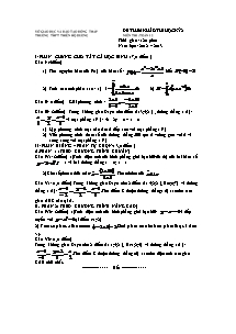 Kiểm tra chất lượng học kỳ II môn thi: Toán - lớp 12 THPT Thiên Hộ Dương