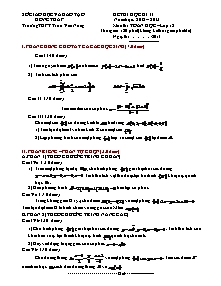 Kiểm tra chất lượng học kỳ II môn thi: Toán - lớp 12 THPT Trần Văn Năng