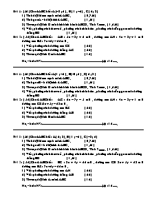 Kiểm tra Hình 12 - Đường Thẳng