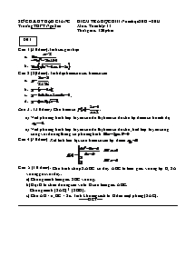 Kiểm tra học kì II Trường THPT Ngã Sáu môn: Toán lớp 11