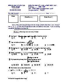 Kiểm tra học kỳ 1 -Lớp 10 thpt phân ban năm học : 2006 – 2007 môn : toán (phần trắc nghiệm khách quan) thời gian làm bài : 30 phút