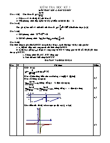 Kiểm tra học kỳ I môn Toán lớp 12 ban cơ bản