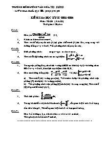 Kiểm tra học kỳ II năm học 2005-2006 môn : toán ( khối d) thời gian: 180 phút