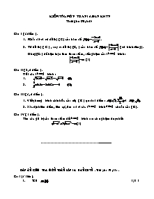 Kiểm tra môn Toán 12 ban KHTN
