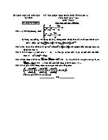Kỳ thi chọn học sinh giỏi tỉnh lớp 12 năm học 2010  2011 môn toán đề chính thức thời gian làm bài: 180 phút