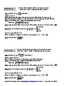 Kỳ thi tốt nghiệp thpt năm học 2007-2008 môn thi : toán ( thời gian làm bài 100 phút )
