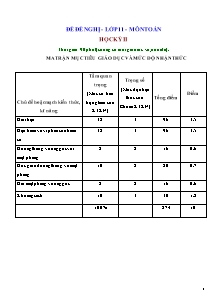 Ma trận - Đáp án - Đề thi HK2 - Toán 11