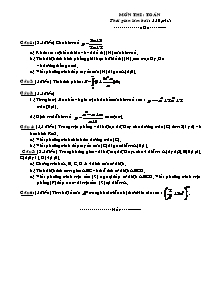 Môn thi Toán 12, thời gian làm bài 180 phút