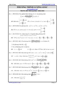 Phương trình lượng giác trong đề thi Đại học 2002-2010