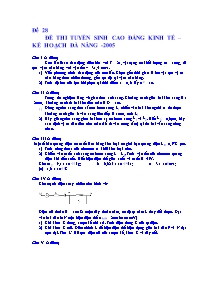 Đề thi tuyển sinh Cao đẳng kinh tế - Kế hoạch Đà Nẵng năm 2005 - Đề 28