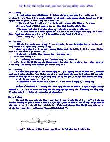 Đề thi tuyển sinh Đại học và cao đẳng năm 2006 - Đề 1