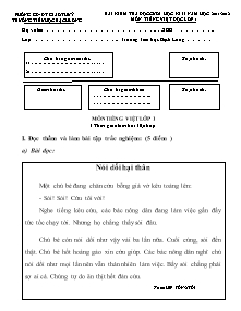 Bài kiểm tra đọccuối học kì II năm học 2011 - 2012 môn Tiếng Việt đọc lớp 1 - Trường tiểu học Bạch Long