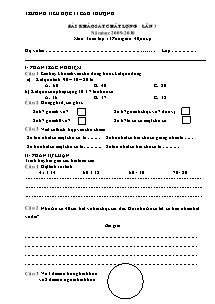 Bài khảo sát chất lượng lần 3 năm học 2009 - 2010 môn Toán lớp 1