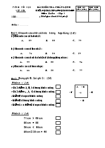 Bài kiểm tra chất lượng giữa học kỳ II năm học 2008 - 2009 môn Toán lớp 1