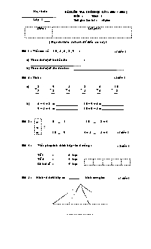 Bài kiểm tra cuối học kỳ 1 (năm 2004 – 2005) môn Toán 1