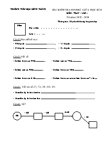 Bài kiểm tra định kì giữa học kì II môn: Toán - Lớp 1 năm học 2013 - 2014