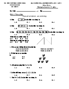Bài kiểm tra định kì giữa kì 1 - Lớp 1 môn: Toán - Trường tiểu học Đồng Ích B