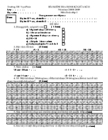 Bài kiểm tra định kì giữa kì II năm học 2008 - 2009 môn Toán lớp 1