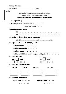 Bài kiểm tra định kì học kì II - Lớp 1 môn: Toán - Năm học: 2008 - 2009