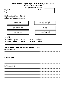 Bài kiểm tra định kì lần 1 - Năm học 2008 - 2009 môn: Tiếng Việt lớp 1