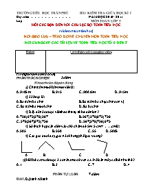 Bài kiểm tra giữa học kì I năm học 2010 - 2011 môn Toán lớp 3