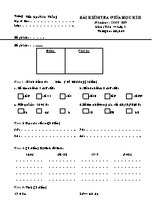 Bài kiểm tra giữa học kì II năm học: 2008 - 2009 môn Toán lớp 1