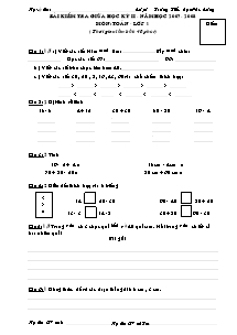 Bài kiểm tra giữa học kỳ II - Năm học 2007 - 2008 môn: Toán lớp 1 - Trường Tiểu học Phú Lương