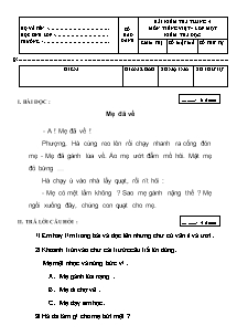 Bài kiểm tra tháng 5 môn Tiếng Việt – Lớp 1 (kiểm tra đọc)