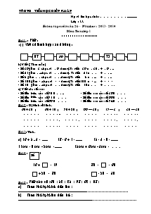 Bài ôn tập cuối tuần 26 – Năm học: 2013 - 2014 Môn Toán lớp 1