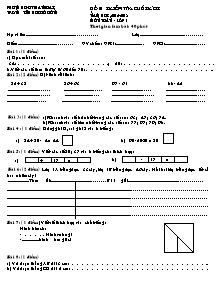 Đề-Bài kiểm tra cuối kì II năm học 2012 - 2013 môn Toán lớp 1