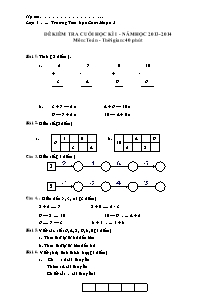 Đề kiểm tra cuối học kì I - Năm học 2013 -2014 môn: Toán - Trường Tiểu học Cắm Muộn 2