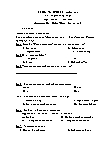 Đề kiểm tra cuối học kì I - Năm học: 2013 môn: Tiếng Việt (đọc) lớp 3