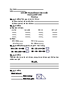 Đề kiểm tra cuối học kì II – Khối 1 năm học: 2007 – 2008 môn: Toán