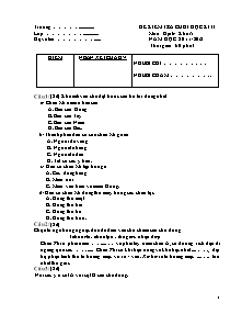 Đề kiểm tra cuối học kì II môn: Địa lí - Khối 5 năm học: 2011 - 2012