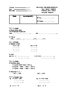 Đề kiểm tra cuối học kì II môn: Toán khối 2 năm học: 2011 – 2012