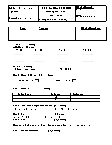 Đề kiểm tra cuối kì II năm học 2012 – 2013 môn: Toán