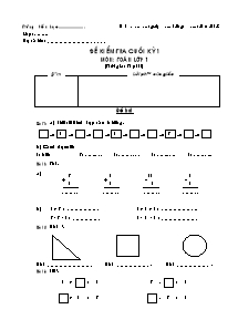Đề kiểm tra cuối kỳ 1 môn: Toán lớp 1