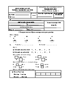 Đề kiểm tra định kì lần II năm học: 2013 - 2014 môn Toán lớp 1 - trường TH Nguyễn Văn Trỗi