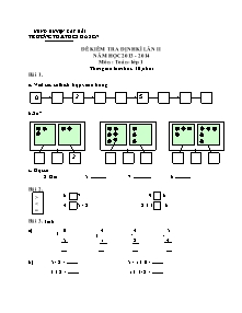Đề kiểm tra định kì lần II năm học 2013 - 2014 môn: Toán lớp 1