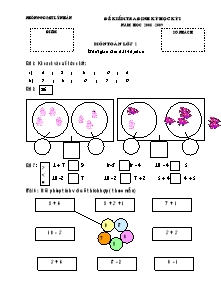 Đề kiểm tra định kỳ học kỳ I năm học 2008 - 2009 môn Toán lớp 1